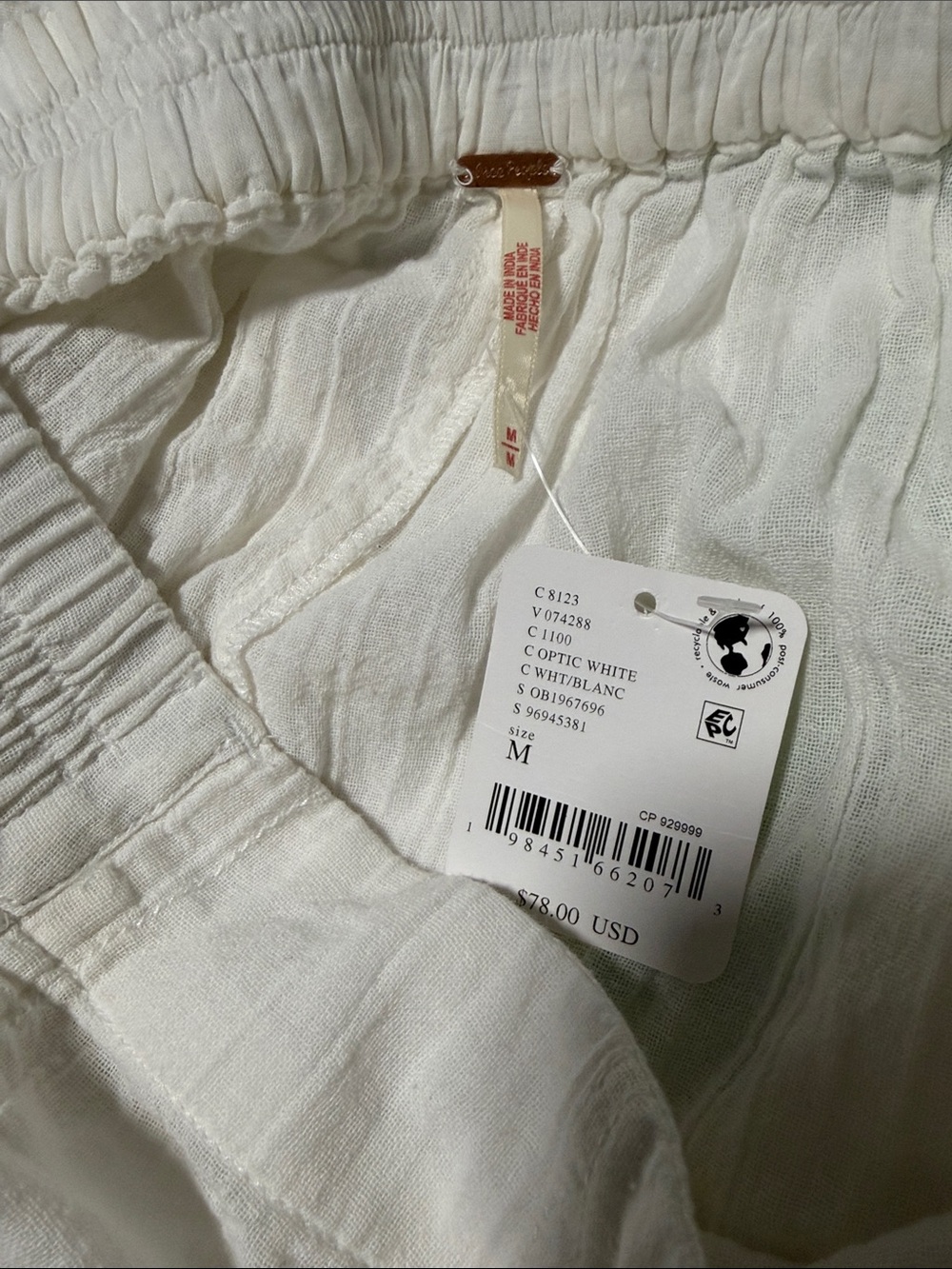 Free People Gianna Ruched Gaucho Pull-On Pants in Optic White - Picture 10 of 10